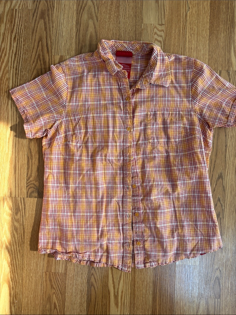 Dickies Pink and Yellow Plaid Button-Down Shirt